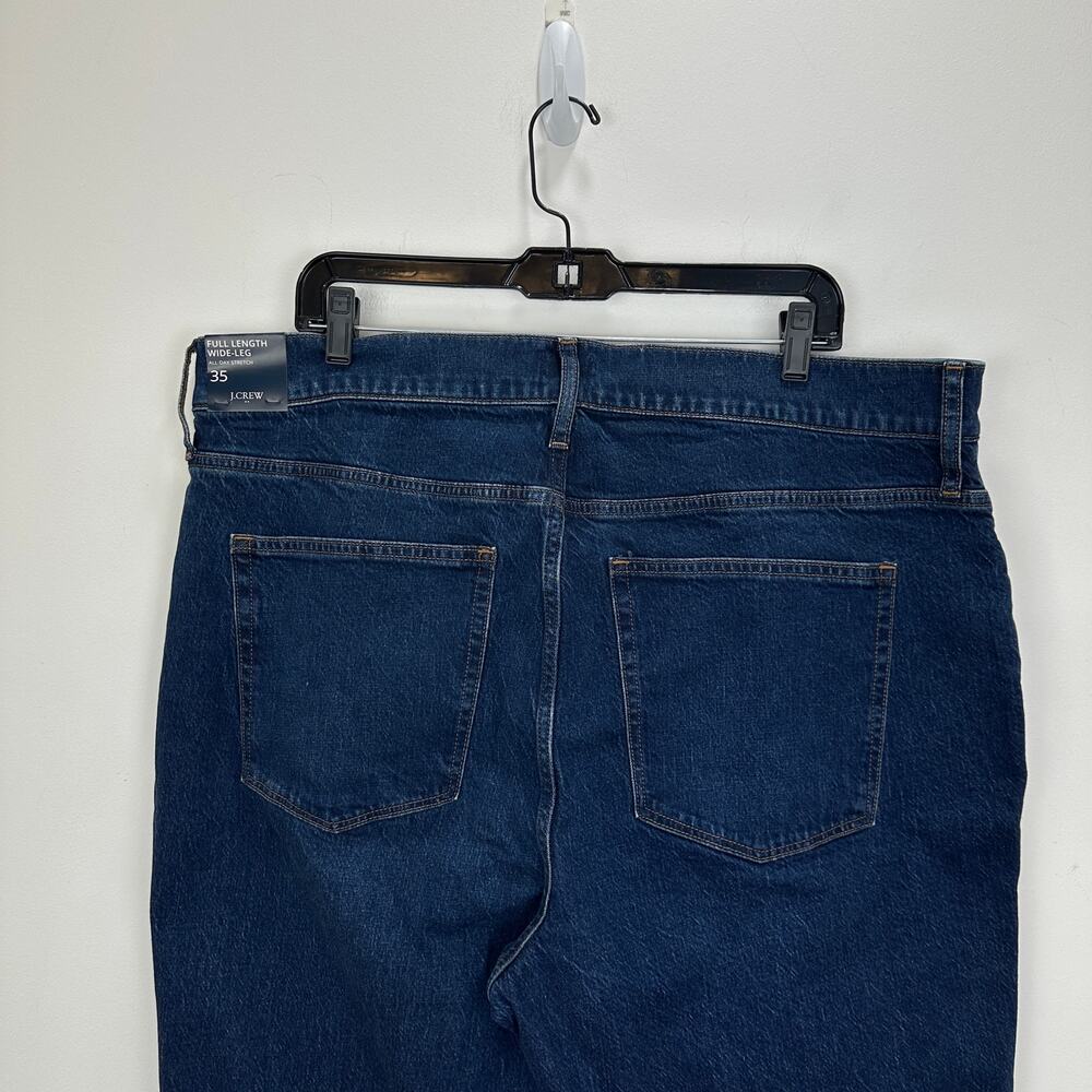 J.Crew Full Length Wide Leg Jean All Day Stretch Space Navy Blue Wash US 35 NWT - Picture 9 of 12